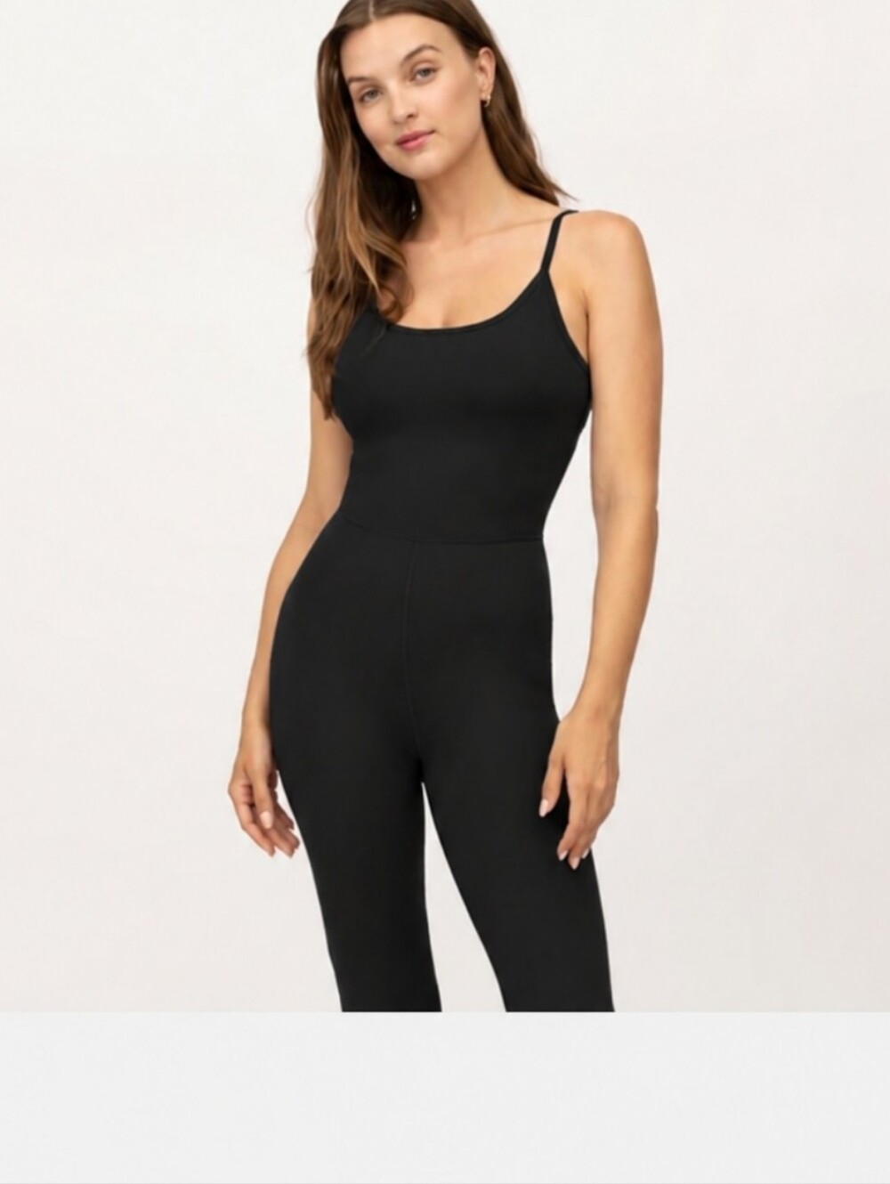 Danskin black salt stretch flare leg active padded bra jumpsuit size Large new